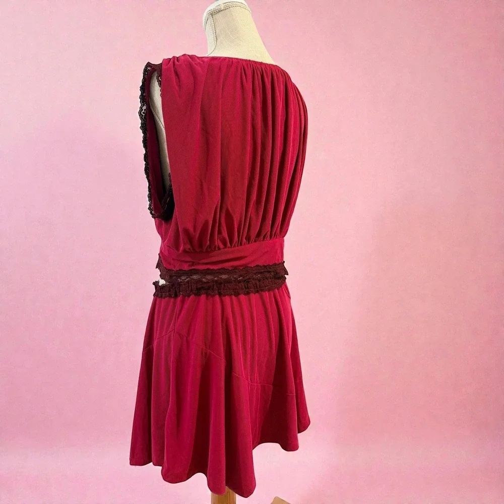Free People 2 Piece Set Pink Crop Top & Skirt Outfit Boho Size‎ M NWT
